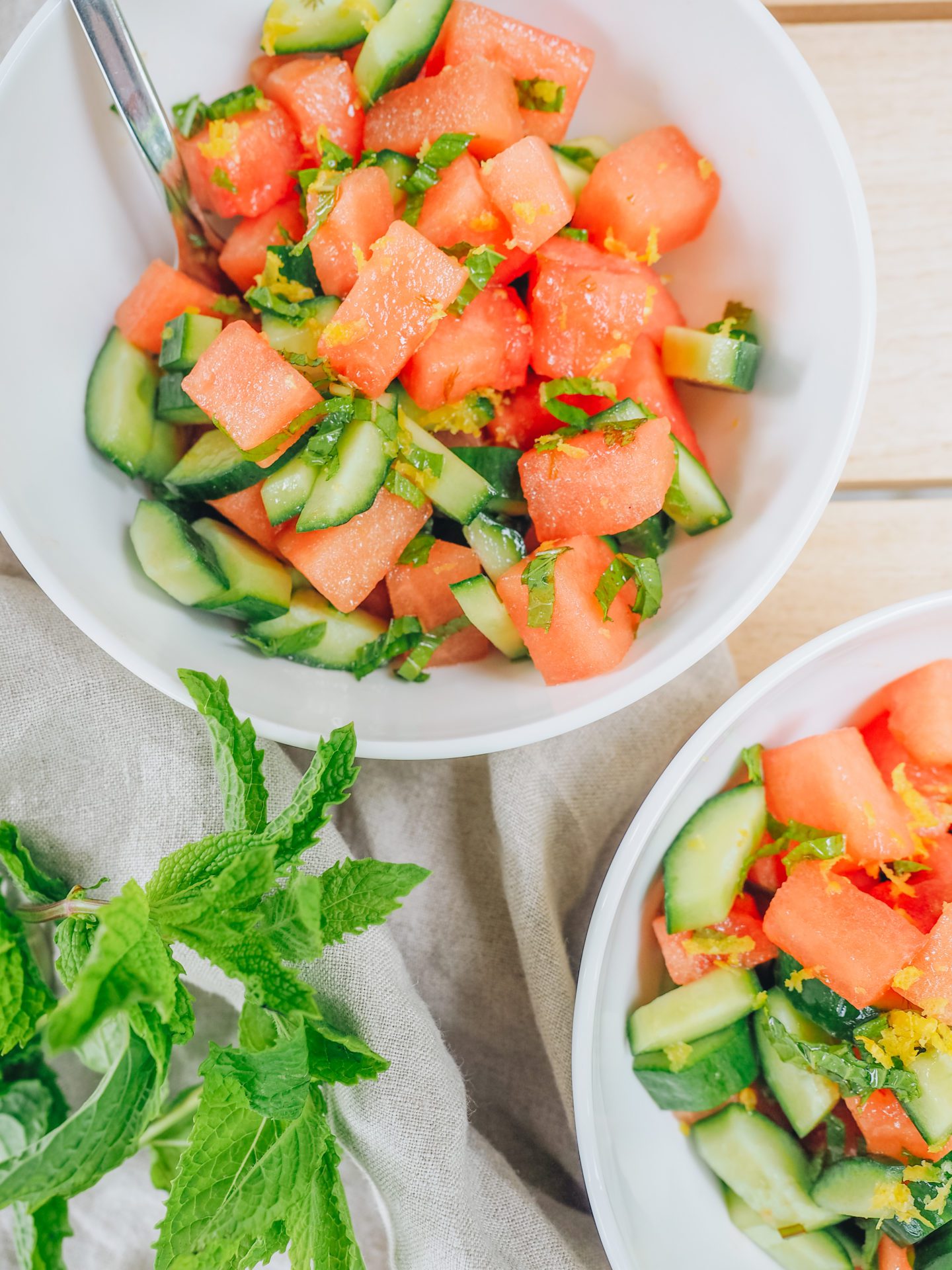 How To Make a Summer Cucumber & Watermelon Salad