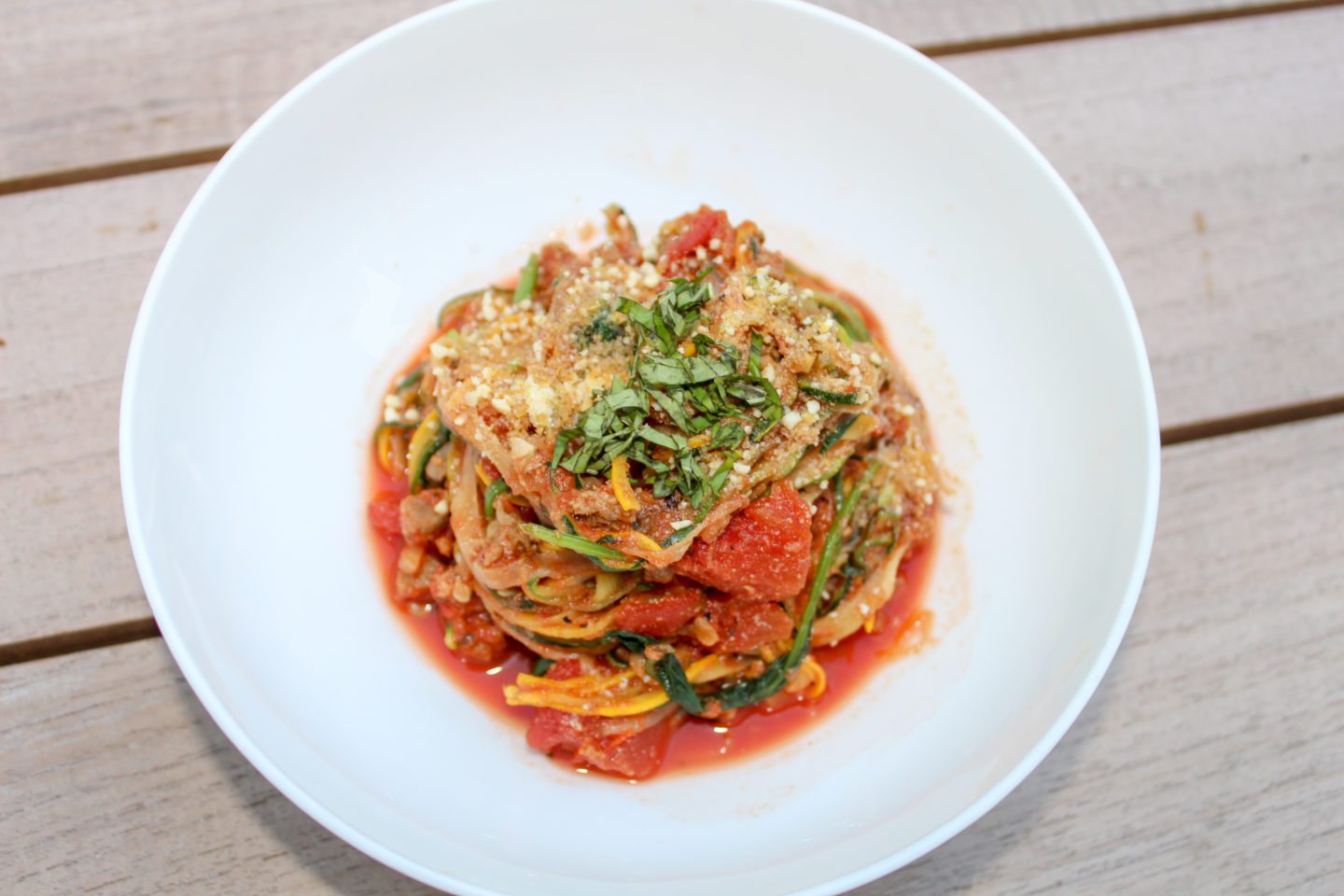 Guilt-Free Vegan Spinach Bolognese with Zoodles