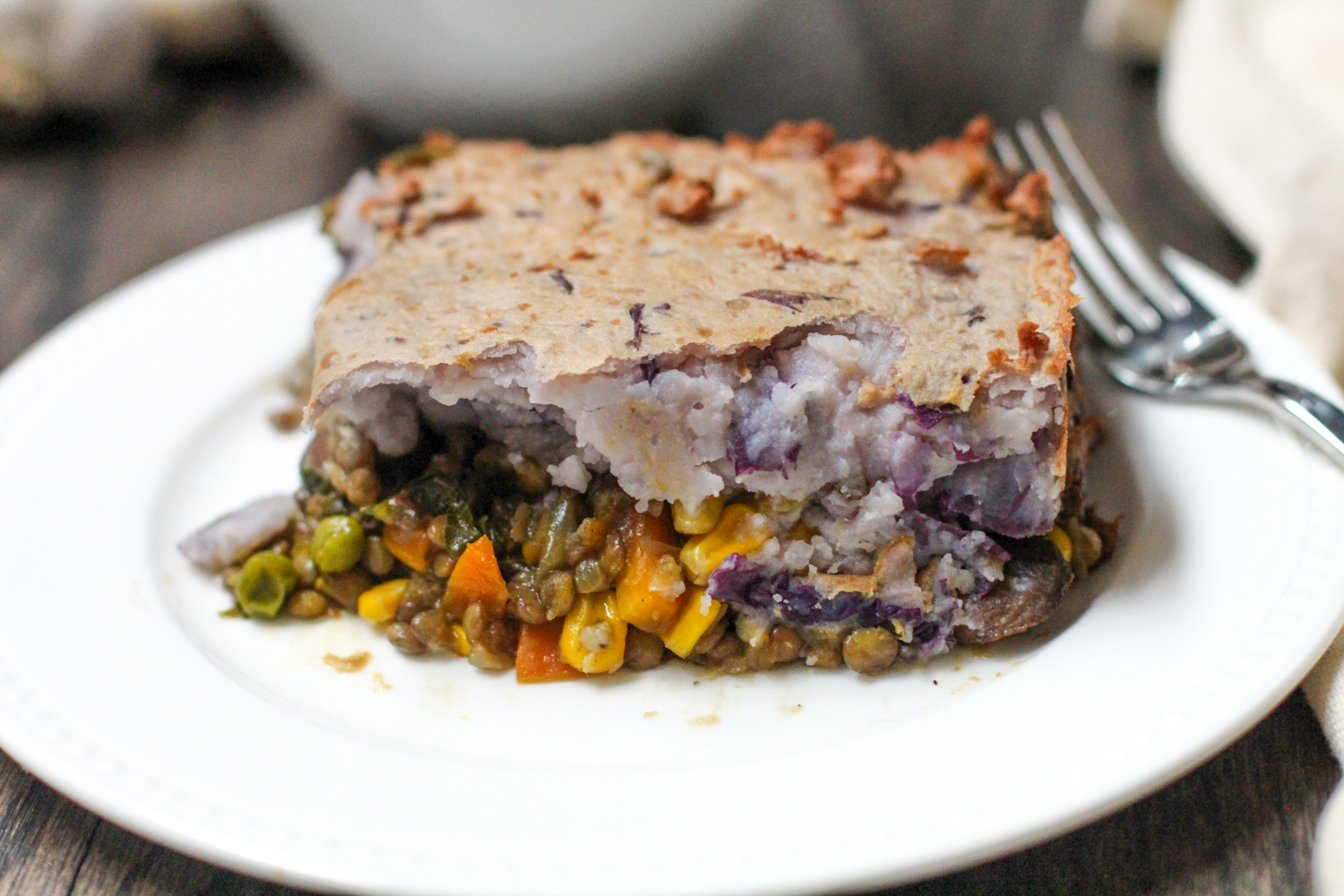 High Protein Purple Potato Vegan Shepards Pie by Susan Cooks Vegan