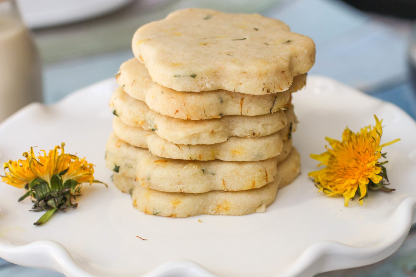 Dandelion Vegan Shortbread Cookies - Susan Cooks Vegan